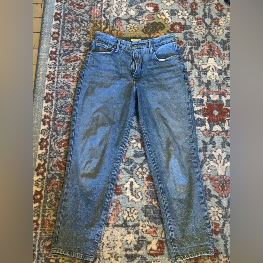 Good American Straight Leg Blue Jeans